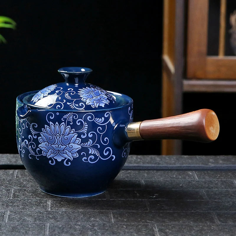 Nouvelle théière chinoise style céramique et verre