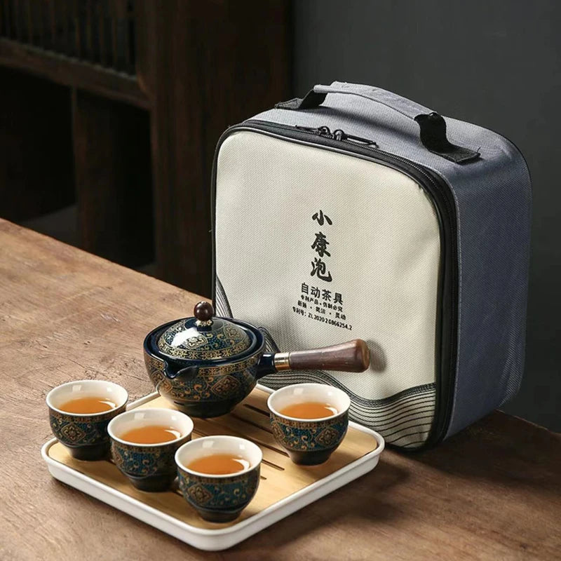 Ensemble thé chinois Gongfu portable avec sac cadeau