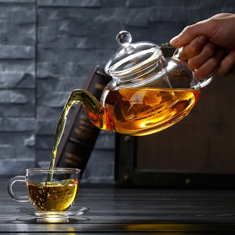 Filterable Heat-resistant Thickened Glass Teapot
