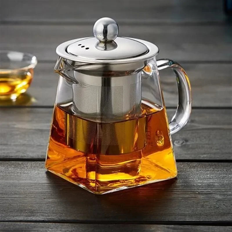 Théière en verre avec infuseur, kit thé maison.