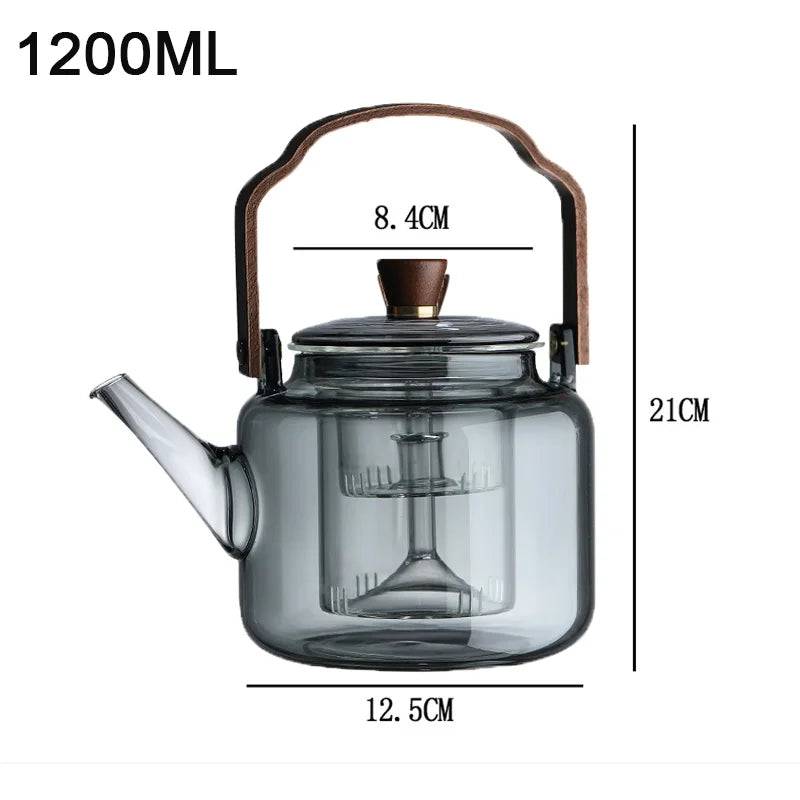 théières Clarté de l'Aube 1.2L - Théière Verre Transparent Borosilicate 1200ml avec Infuseur - REFLEXESAIN A- Verre Transparent 1200ML REFLEXESAIN