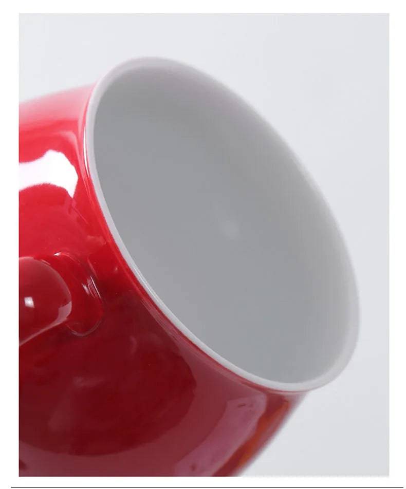 théières Théière Céramique Rouge Individuelle Miaou Mug 300mL : Le parfait compagnon des pauses thé - REFLEXESAIN Chat rouge REFLEXESAIN