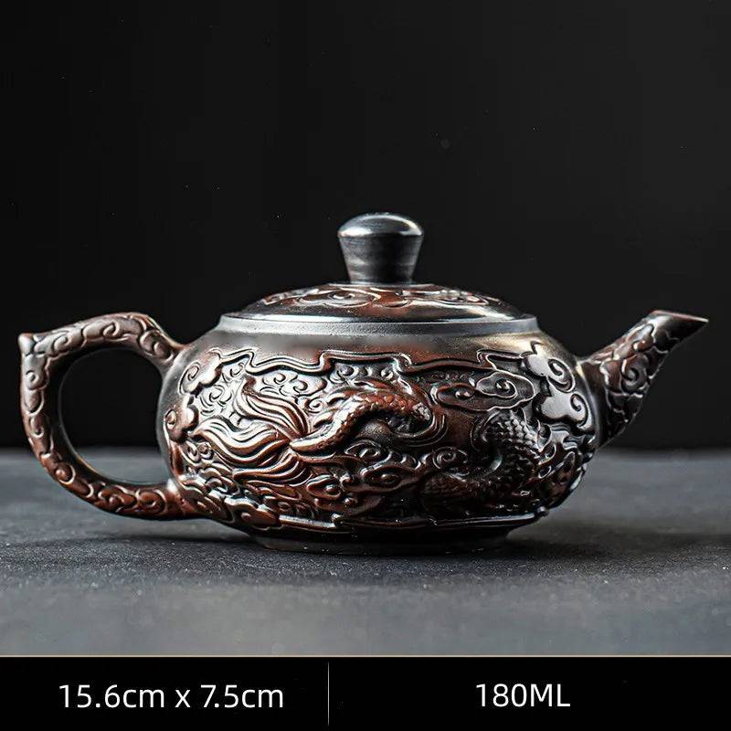 théières Dragon Jianshui - Théière Céramique 180ml: Sculpté à la main - REFLEXESAIN Dragon REFLEXESAIN