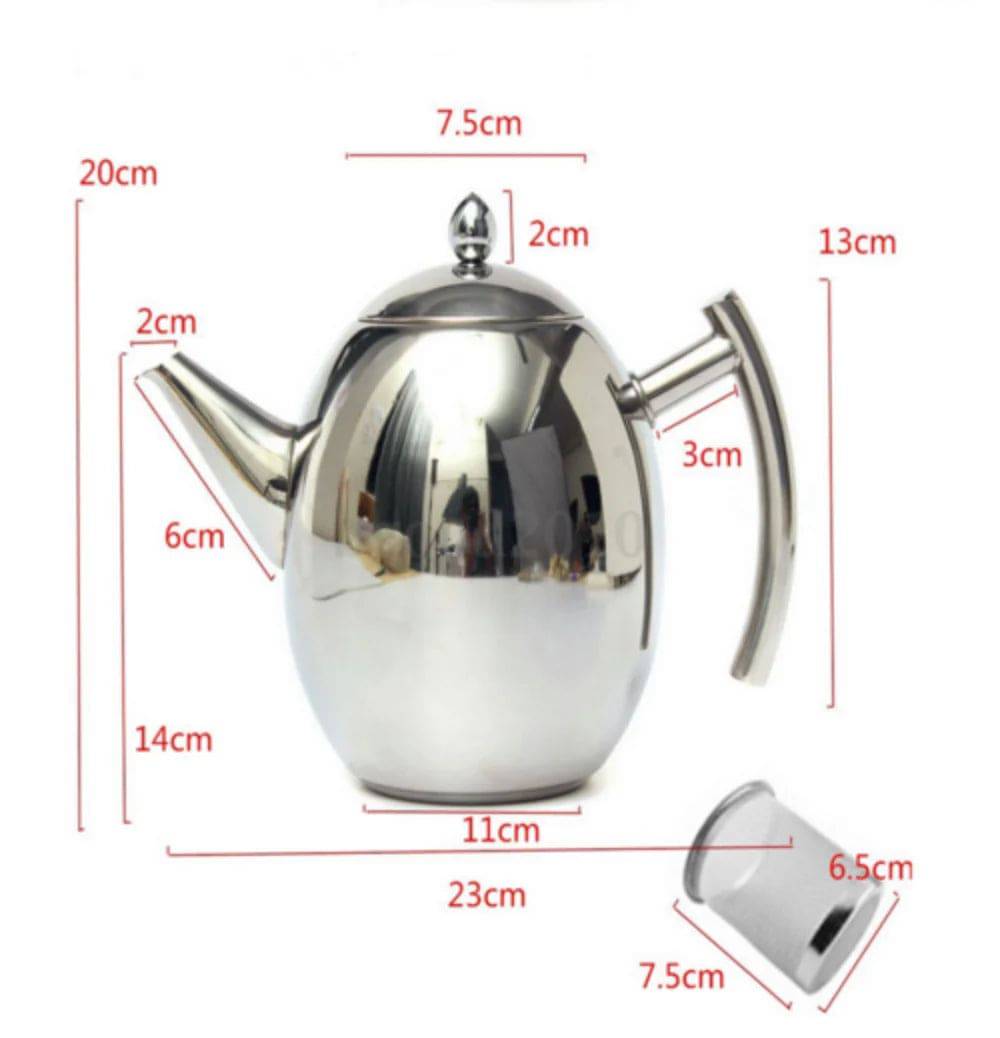 théières Bulle d'Argent - Théière Inox Grise à Infuseur Amovible 1.5L : Durable et Élégante - REFLEXESAIN Argenté 1.5L REFLEXESAIN